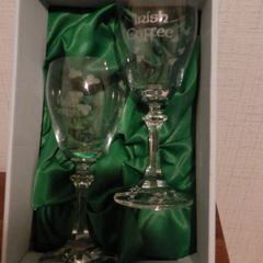 Vintage Pair Of Duiske Irish Whisky Goblets 30 Euro