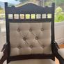 Vintage Solid Wood Upholstered Armchairs Image 2