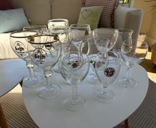collection of beer glasses