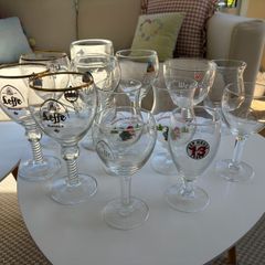 collection of beer glasses