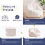 Bean Bag Chair for Adults or Children, Soft Faux Fur Floor Single with Filling Image 4