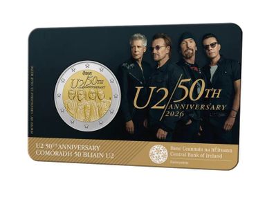 2 euro coin U2 50th Anniversary 2026 BU quality in coincard