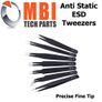 ESD Safe Anti-Static Stainless Steel Tweezers Electronic Repair Precision Tools Set Image 2