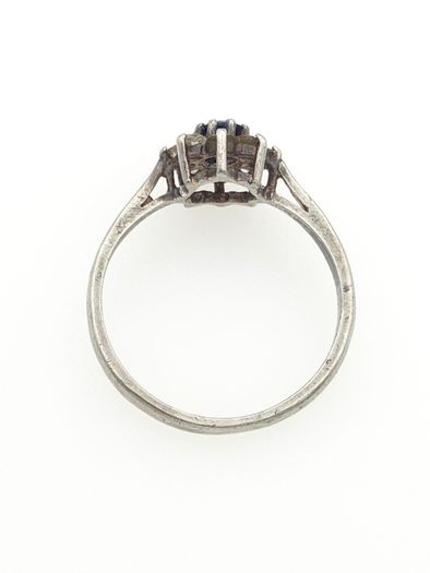 Vintage 925 Sterling Silver Blue Stone Ring, London 1981