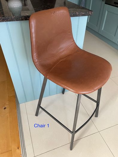 Retro Cognac Counter Bar Stools x 2
