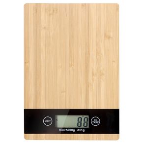 New Digital Bamboo LCD Electronic Kitchen Weighing Balance Scale 5kg / 1g #1255