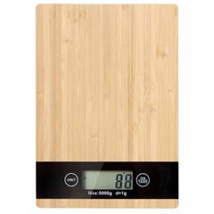 New Digital Bamboo LCD Electronic Kitchen Weighing Balance Scale 5kg / 1g #1255