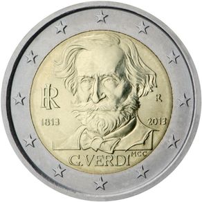 Italy 2 Euro Commemorative Coin 2013  - 200th Anniversary of the Birth of Giuseppe Verdi. Uncirculated.