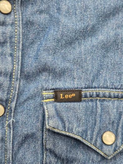 Lee Denim Shirt Pearl Snap Mens Small