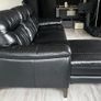 Black L shaped Leather Couch Image 2