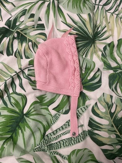 Mayoral Pink cardigan full length & matching bonnet  age 24 months