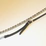 Vintage 90's Womens In Wear Italian Black Leather Silver tone Chain Belt Size L 32" Image 2