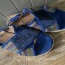 Espadrille sandals Geox blue suede sequin boho style new size 6 Image 7