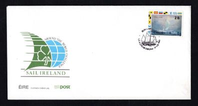 1989 Ireland Commemorates Ireland's Entry in the Whitbread Round The World Race (Sail Ireland) An Post Addressed First Day Cover (FDC) with Dun Laoghaire (Dun Laoire) pictorial cancel