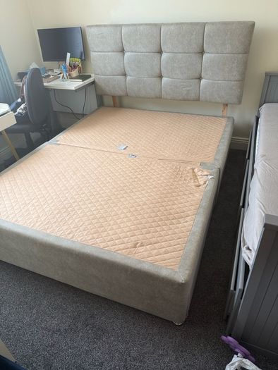 king size bed frame and headboard - read description.