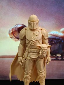 3D Printed Mandalorian & Grogu (Baby Yoda) Figurine