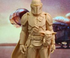 3D Printed Mandalorian & Grogu (Baby Yoda) Figurine