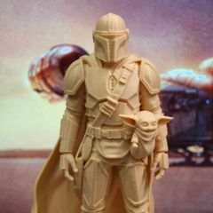 3D Printed Mandalorian & Grogu (Baby Yoda) Figurine