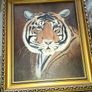 2 Genuine Paintings of a Lion and a Tiger in a Gilded Frames Image 5