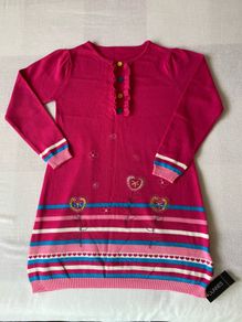 Brand new with tag Girl's Pink Knit Floral Dress | Size 6 years