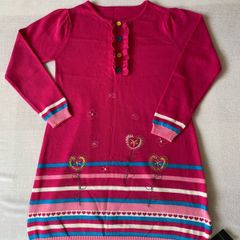 Brand new with tag Girl's Pink Knit Floral Dress | Size 6 years