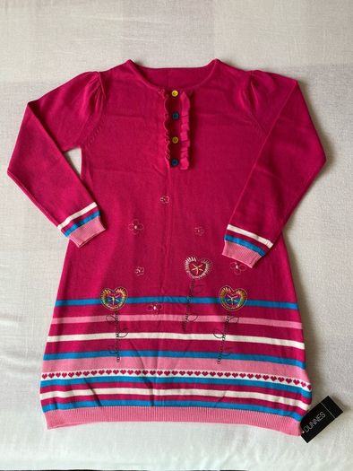 Brand new with tag Girl's Pink Knit Floral Dress | Size 6 years