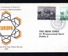 1975 Ireland Europa Paintings Commemorative Stamp Illustrated The Irish Times Addressed First Day Cover (FDC)