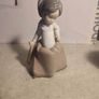 Lladro Nao Young Girl Porcelain Figurine in Tan Dress Image 2