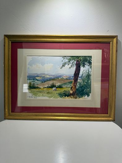 Leslie Nesbitt signed original watercolour - "La Vue vers le Nord", framed