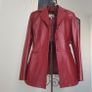 Red Leather Jacket Size Uk 14 Image 2