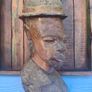 Large Wooden Head Sculpture Image 6