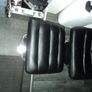 Black leather swivel chair with foot stool Image 5