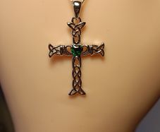 Sterling Silver Celtic Pattern Cross and  chsin