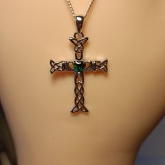 Sterling Silver Celtic Pattern Cross and  chsin