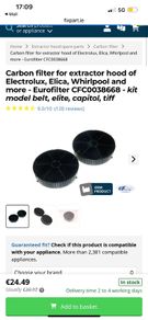 Opened charcoal filter for cooker hood