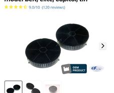 Opened charcoal filter for cooker hood