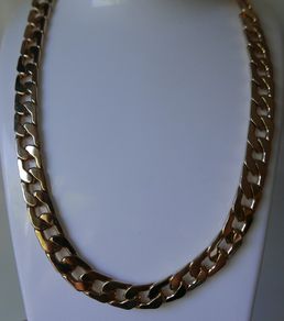 Vintage thick and heavy Yellow Gold Plated Figaro Men's Chain 19,5"