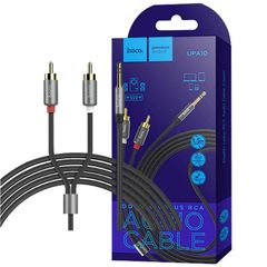 Brand New Hoco UPA10 Double Lotus RCA to 3.5mm Audio Cable Metal Grey