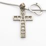Vintage 925 CZ Cross & Heart Silver Necklace Image 3