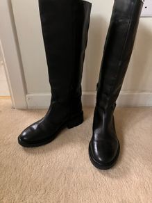 Black leather boots m&s size 5.5