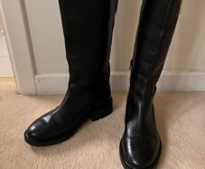 Black leather boots m&s size 5.5