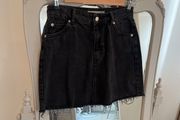 Topshop Black Wash Denim Skirt size 8