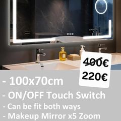 LED Bathroom Mirror Antifog Makeup Cosmetic