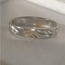 Vintage Silver Wedding Band with 18k Accents Image 6