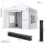 3x3m Heavy Duty Gazebo with 4 Sides, Pop up Gazebo Fully Waterproof Party Tent with Roller Bag and Leg Weights, White Image 2