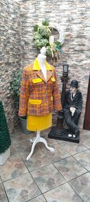 Vintage 80s 90s Nathalie Chaize Paris 2 piece suit multicoloured small