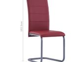 Cantilever Dining Chairs 4 pcs Red Faux Leather