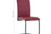 Cantilever Dining Chairs 4 pcs Red Faux Leather