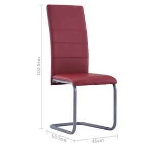 Cantilever Dining Chairs 4 pcs Red Faux Leather