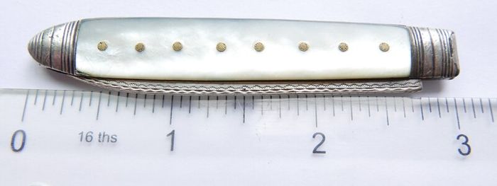 Antique Sterling Silver and Mother of Pearl Knife 1820s. 20,7g